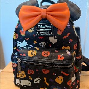 Loungefly Halloween Backpack with Orange Bow